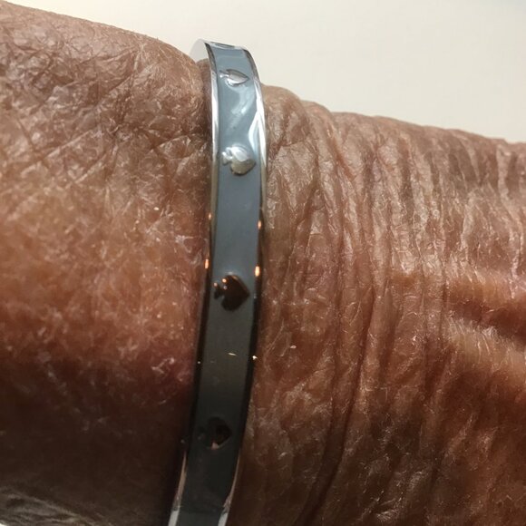 Kate Spade New Blue Enamel Hinged Bangle Bracelet - Picture 1 of 3